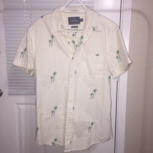 Topman palm tree print + cream colored button up